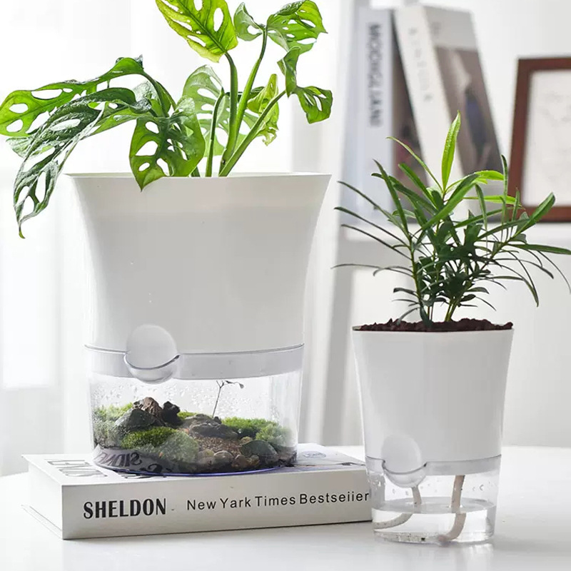 Aloe Vera Pot - Transparente selbstbewässernde Blumentöpfe aus Kunststoff, fauler