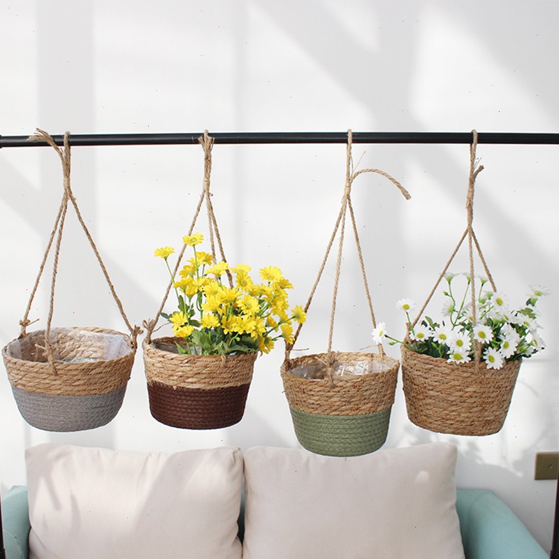 Spider Plant Hanging - Stroh Hängenden Korb Blumentopf Hanf Seil